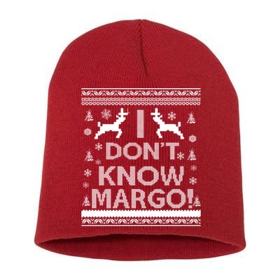 I Don't Know Margo Ugly Christmas Sweater Funny Short Acrylic Beanie