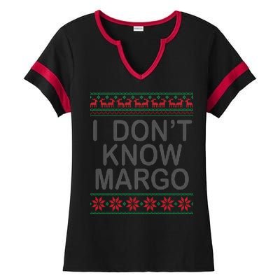 I Don't Know Margo Ugly Matching Christmas Ladies Halftime Notch Neck Tee