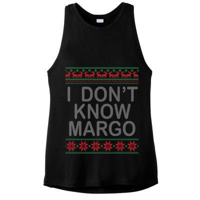I Don't Know Margo Ugly Matching Christmas Ladies PosiCharge Tri-Blend Wicking Tank
