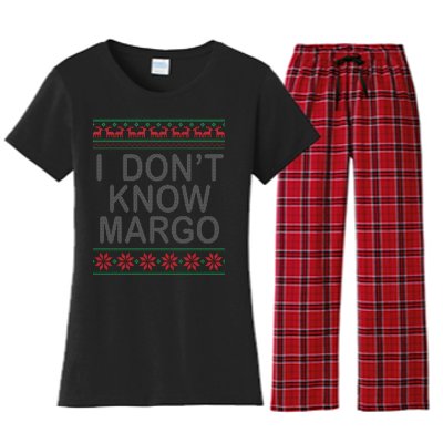 I Don't Know Margo Ugly Matching Christmas Women's Flannel Pajama Set