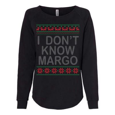 I Don't Know Margo Ugly Matching Christmas Womens California Wash Sweatshirt