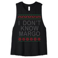 I Don't Know Margo Ugly Matching Christmas Women's Racerback Cropped Tank