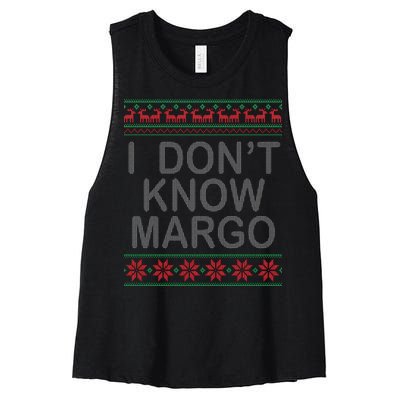 I Don't Know Margo Ugly Matching Christmas Women's Racerback Cropped Tank