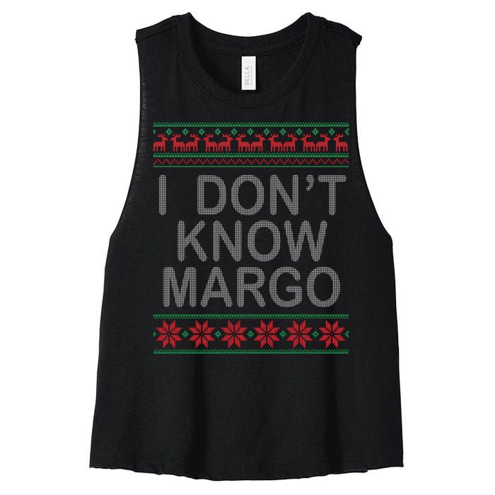 I Don't Know Margo Ugly Matching Christmas Women's Racerback Cropped Tank