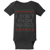 I Don't Know Margo Ugly Matching Christmas Baby Bodysuit