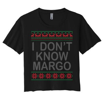 I Don't Know Margo Ugly Matching Christmas Women's Crop Top Tee