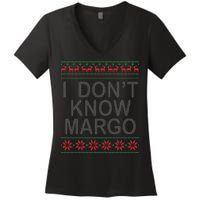 I Don't Know Margo Ugly Matching Christmas Women's V-Neck T-Shirt