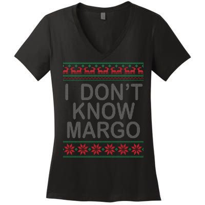 I Don't Know Margo Ugly Matching Christmas Women's V-Neck T-Shirt