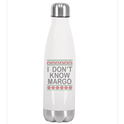 I Don't Know Margo Ugly Matching Christmas Stainless Steel Insulated Water Bottle