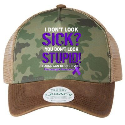 I Don't Look Sick Stupid Fibromyalgia Awareness Legacy Tie Dye Trucker Hat