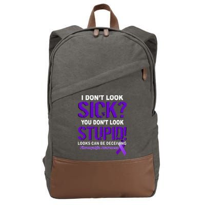 I Don't Look Sick Stupid Fibromyalgia Awareness Cotton Canvas Backpack