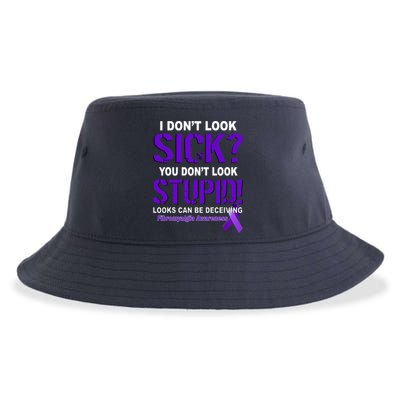 I Don't Look Sick Stupid Fibromyalgia Awareness Sustainable Bucket Hat