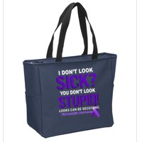 I Don't Look Sick Stupid Fibromyalgia Awareness Zip Tote Bag