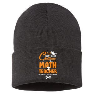 I Don't Need A Costume I'm A Math Teacher Sustainable Knit Beanie