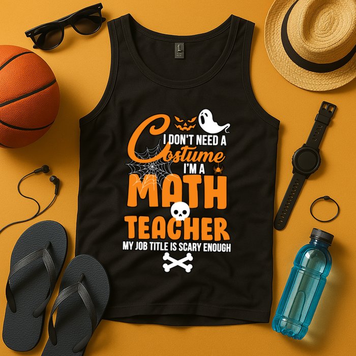 I Don't Need A Costume I'm A Math Teacher Tank Top