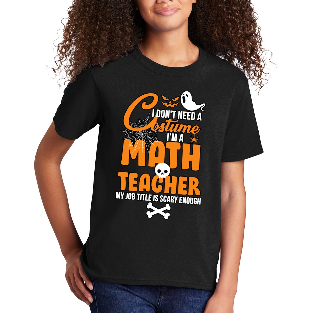 I Don't Need A Costume I'm A Math Teacher Kids T-Shirt