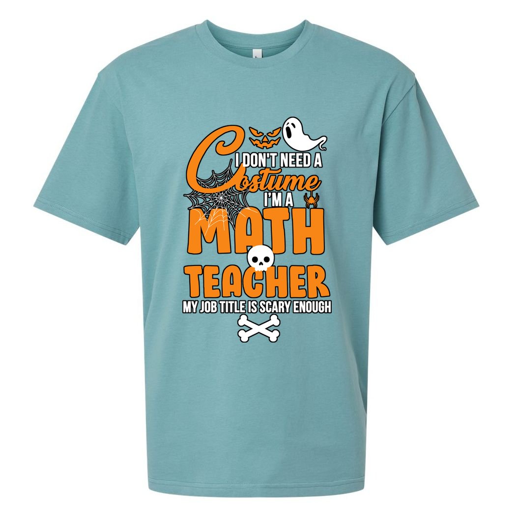 I Don't Need A Costume I'm A Math Teacher Sueded Cloud Jersey T-Shirt