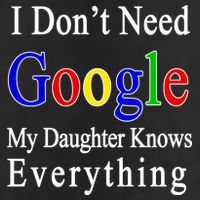 I Don't Need Google My Daughter Knows Everything Garment-Dyed Fleece Hoodie
