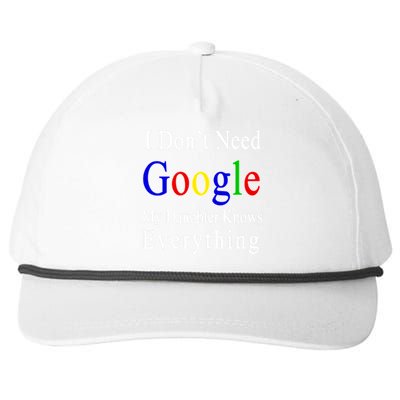 I Don't Need Google My Daughter Knows Everything Snapback Five-Panel Rope Hat