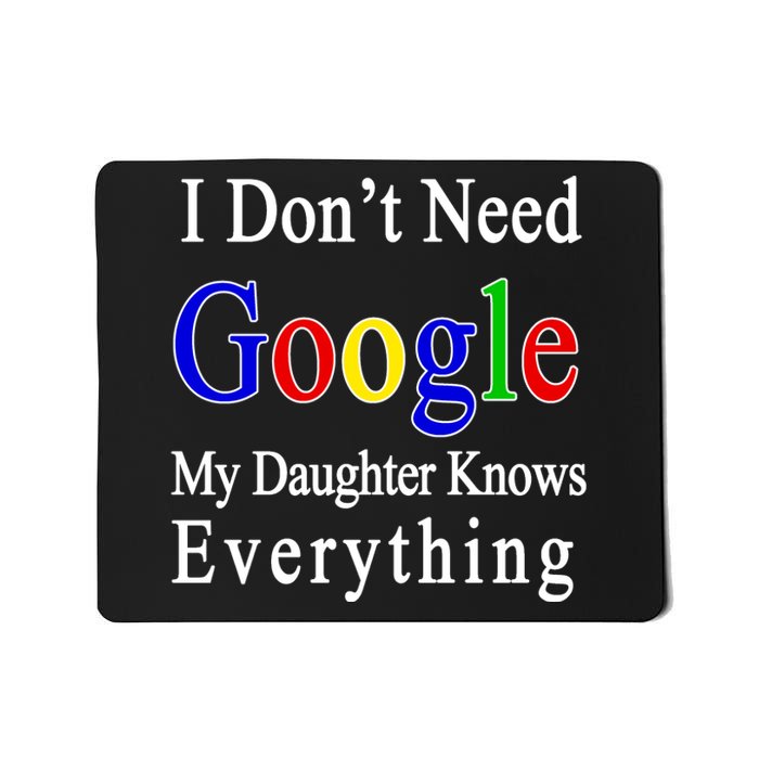 I Don't Need Google My Daughter Knows Everything Mousepad