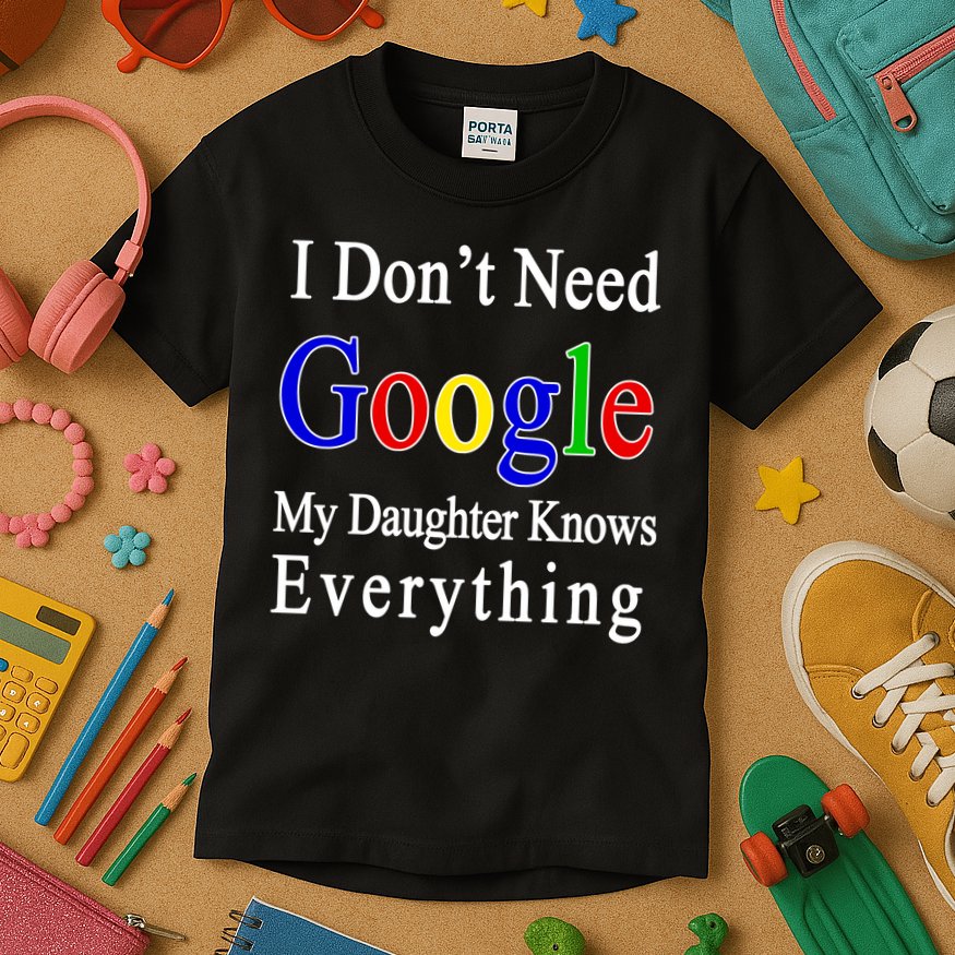 I Don't Need Google My Daughter Knows Everything Kids T-Shirt