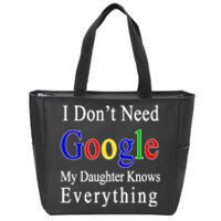 I Don't Need Google My Daughter Knows Everything Zip Tote Bag