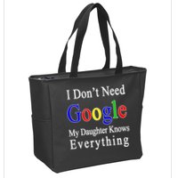 I Don't Need Google My Daughter Knows Everything Zip Tote Bag