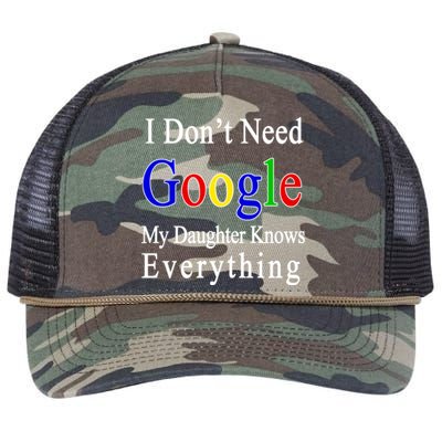 I Don't Need Google My Daughter Knows Everything Retro Rope Trucker Hat Cap