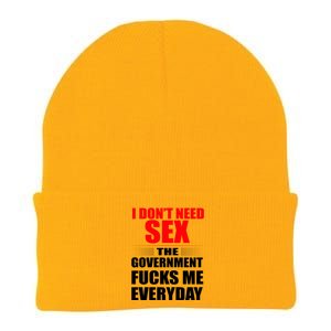 I Don't Need Sex The Government Fucks Me Everyday Knit Cap Winter Beanie