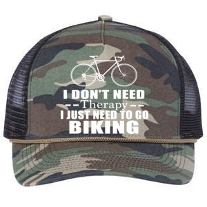 I Don't Need Therapy I Just Need To Go Biking Retro Rope Trucker Hat Cap