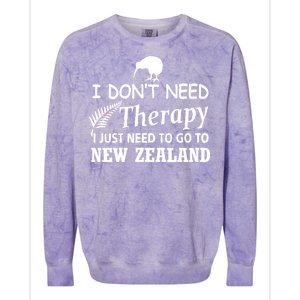 I Don't Need Therapy I Just Need To Go To New Zealand Colorblast Crewneck Sweatshirt