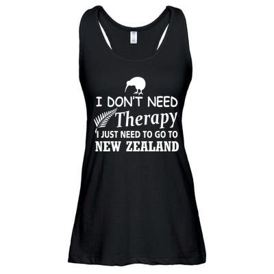 I Don't Need Therapy I Just Need To Go To New Zealand Ladies Essential Flowy Tank