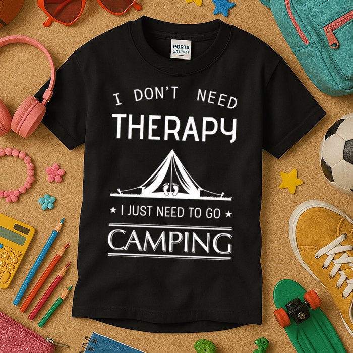 I Don't Need Therapy Just Need To Go Camping Kids T-Shirt