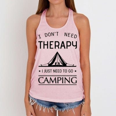 I Don't Need Therapy Just Need To Go Camping Women's Knotted Racerback Tank