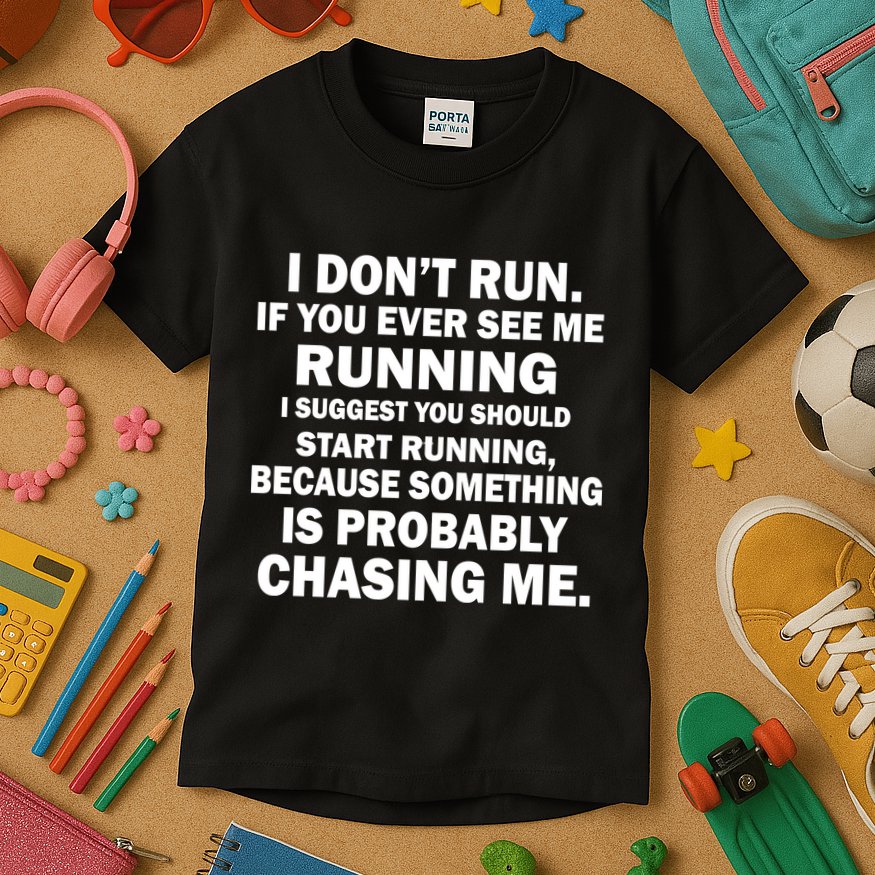 I Don't Run Someone Is Chasing Me Kids T-Shirt