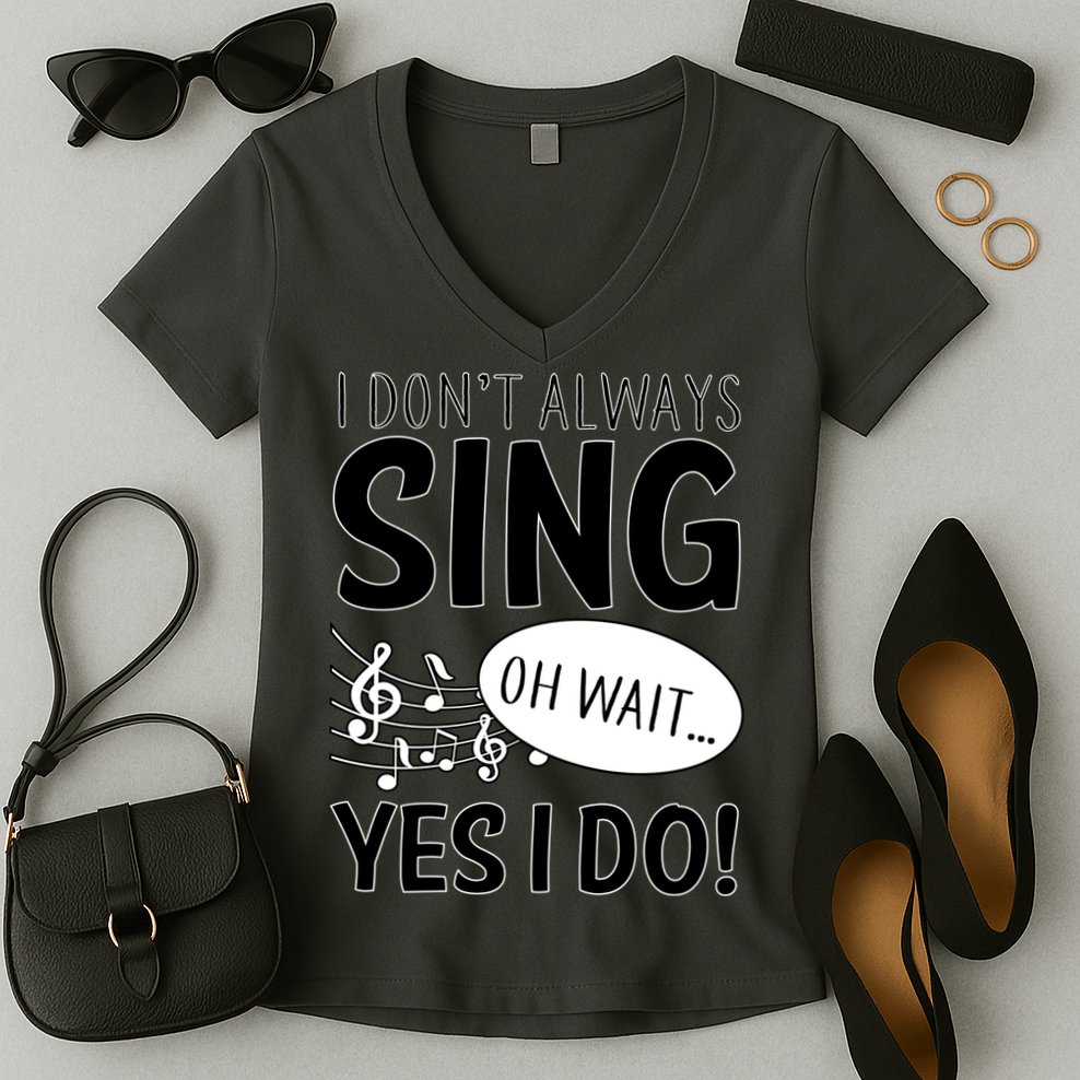 I Don't Sing Oh Wait Yes I Do Women's V-Neck T-Shirt