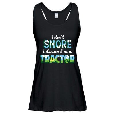 I Don't Snore I Dream I'm A Tractor Ladies Essential Flowy Tank