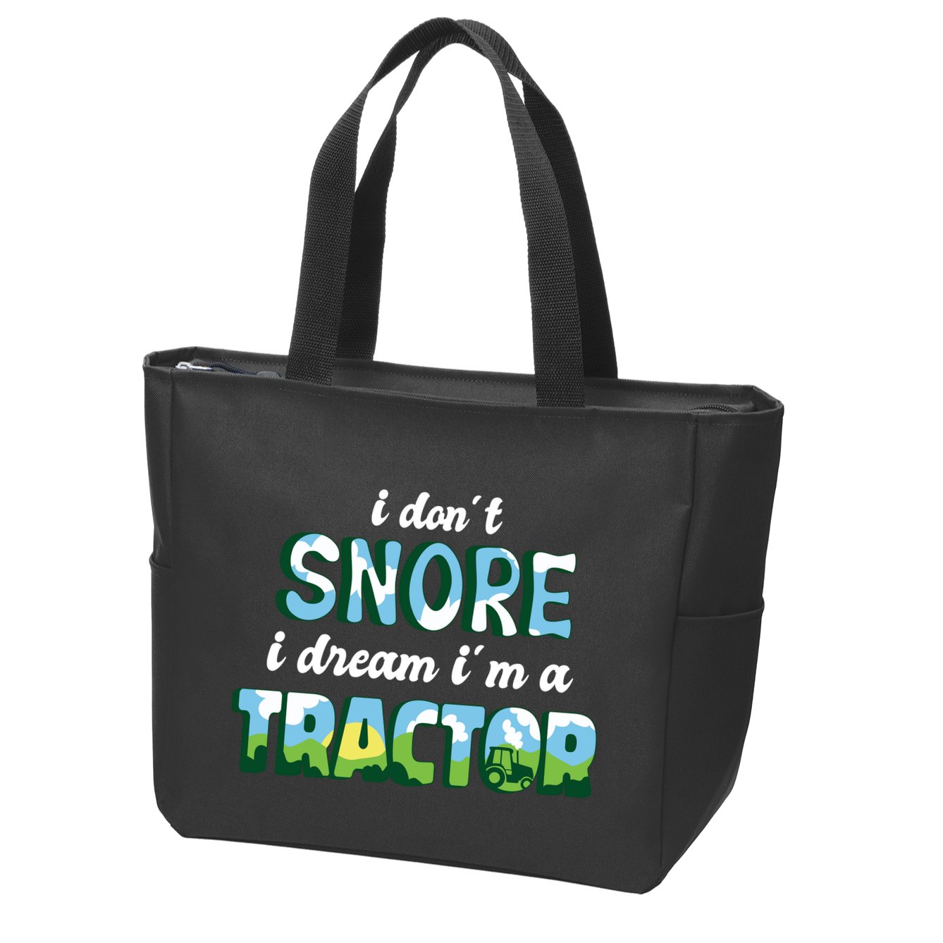 I Don't Snore I Dream I'm A Tractor Zip Tote Bag