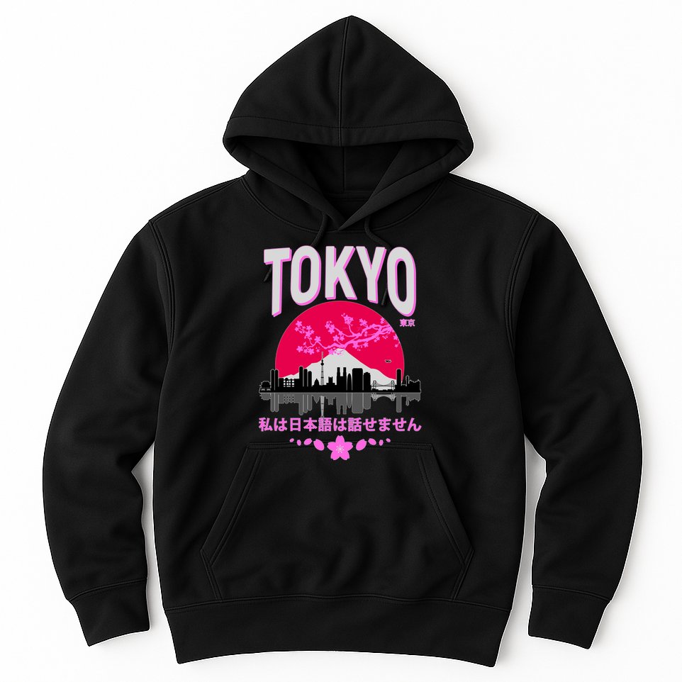 I Don't Speak Japanese Tokyo Skyline Hoodie