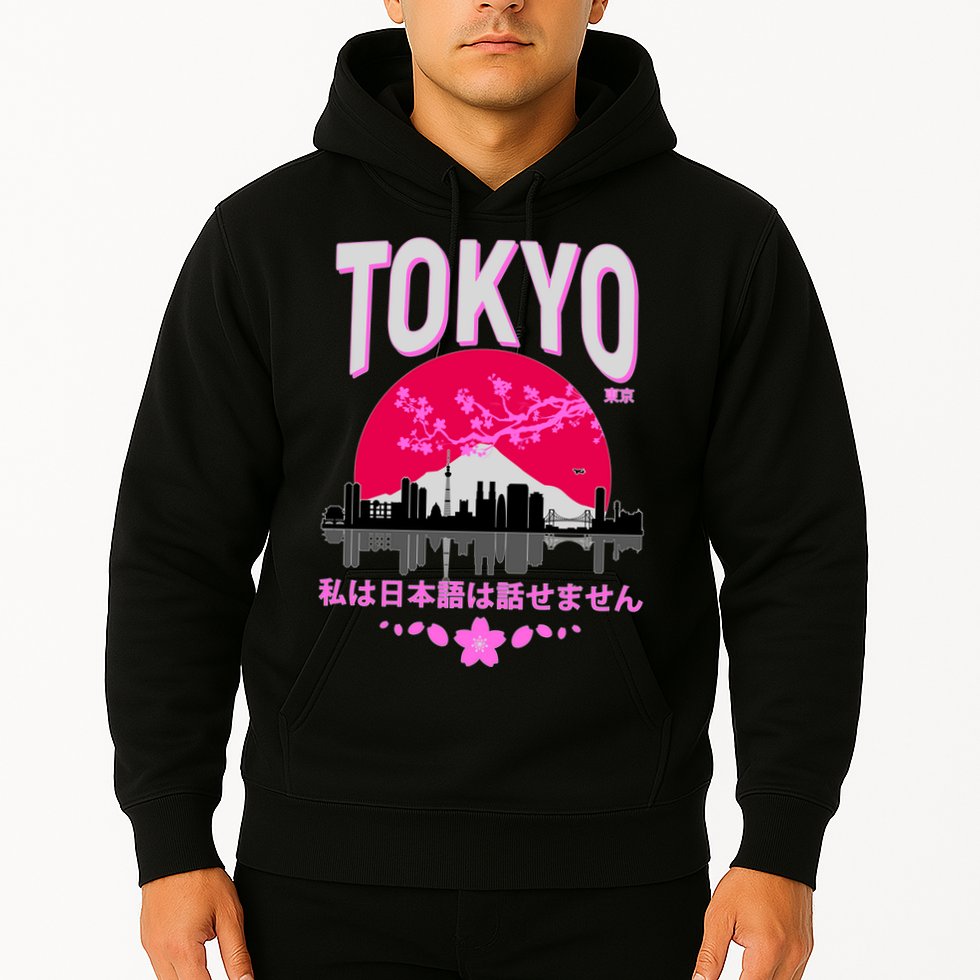 I Don't Speak Japanese Tokyo Skyline Hoodie