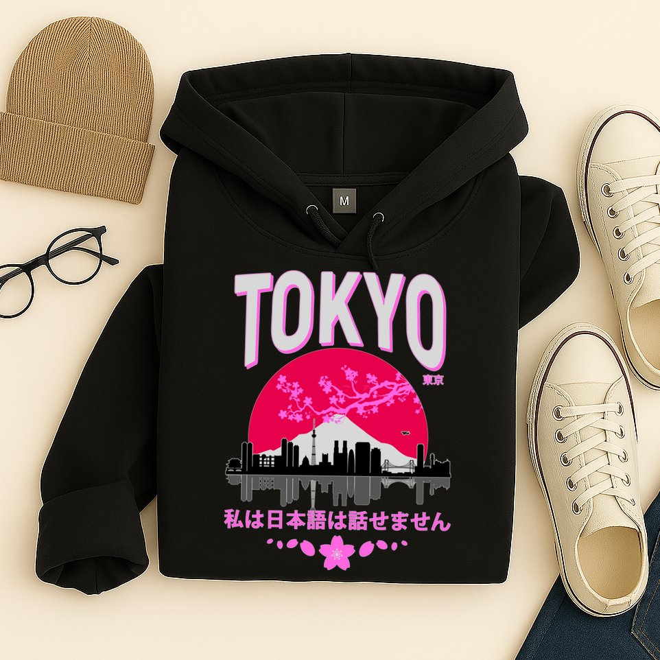 I Don't Speak Japanese Tokyo Skyline Hoodie