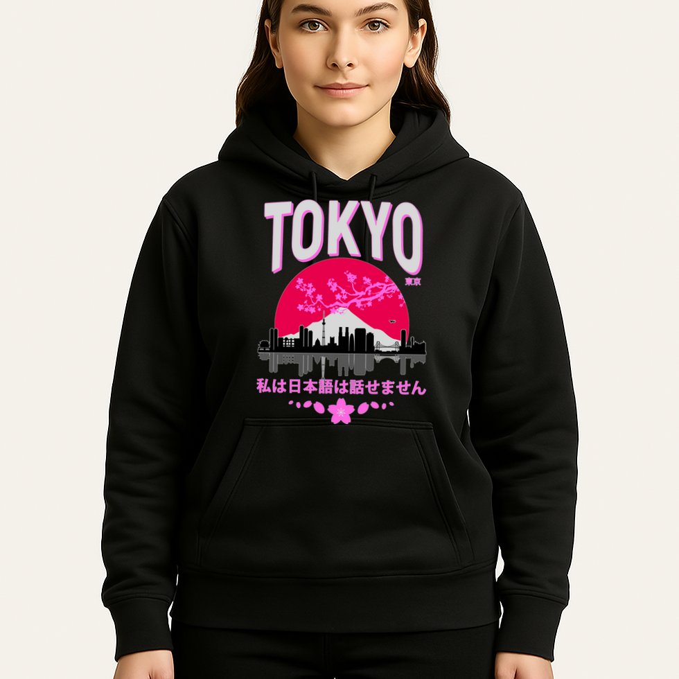 I Don't Speak Japanese Tokyo Skyline Hoodie