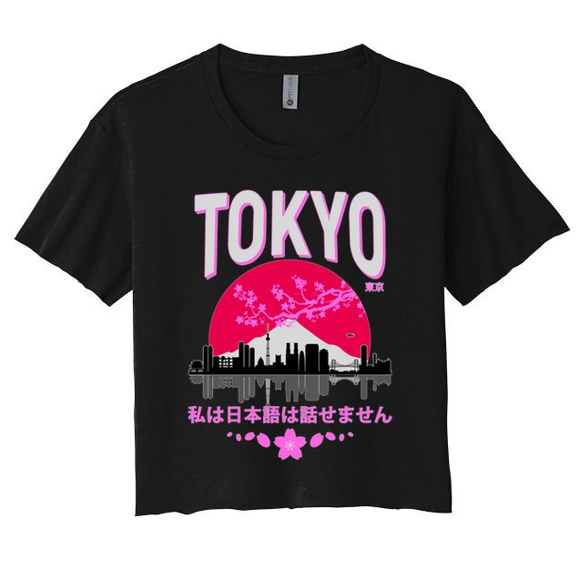 I Don't Speak Japanese Tokyo Skyline Crop Top
