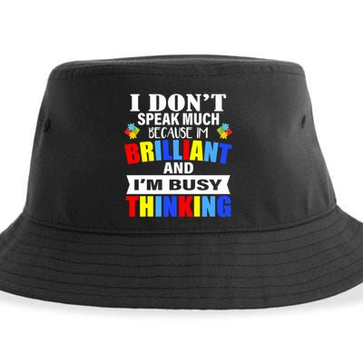 I Don't Speak Much Because I'm Brilliant Autism Sustainable Bucket Hat