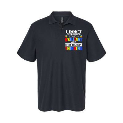 I Don't Speak Much Because I'm Brilliant Autism Softstyle Adult Sport Polo