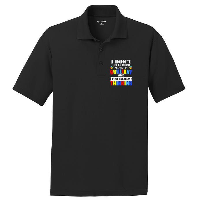 I Don't Speak Much Because I'm Brilliant Autism PosiCharge RacerMesh Polo