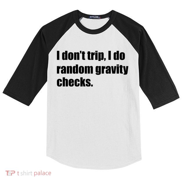 I Don't Trip Random Gravity Checks Kids Colorblock Raglan Jersey