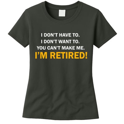 I Don't Want To I'm Retired Womens T-Shirt