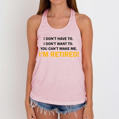 I Don't Want To I'm Retired Women's Knotted Racerback Tank