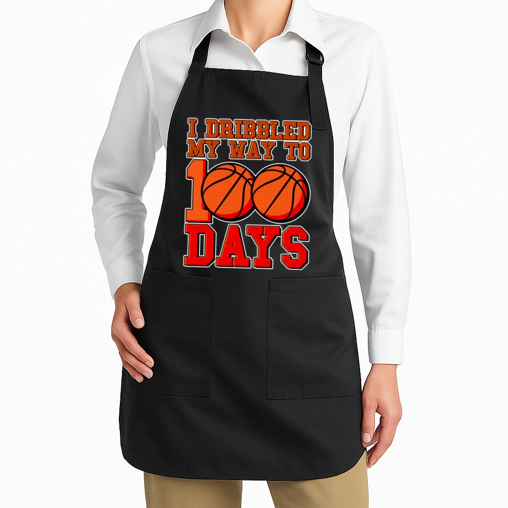 I Dribbled My Way To 100 Days Basketball Apron